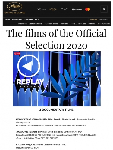The Films of the Official Cannes Films Festival 2020