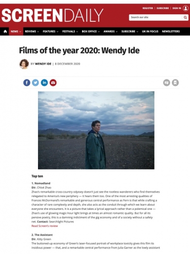 Films of the year 2020: Wendy Ide