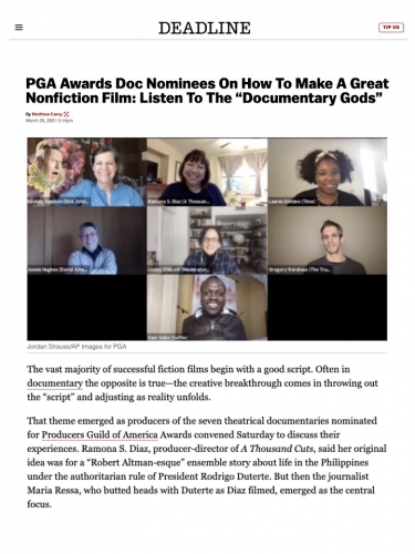 PGA Awards Doc Nominees On How To Make A Great Nonfiction Film: Listen To The “Documentary Gods”