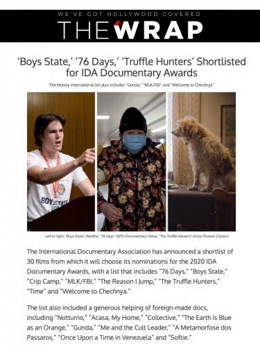‘Boys State,’ ’76 Days,’ ‘Truffle Hunters’ Shortlisted for IDA Documentary Awards