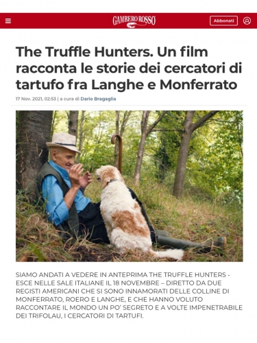 The Truffle Hunters. Un film racconta le storie dei cercatori di tartufo fra Langhe e Monferrato