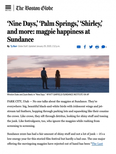 ‘Nine Days,’ ‘Palm Springs,’ ‘Shirley,’ and more: magpie happiness at Sundance